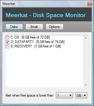 disk monitor meerkat