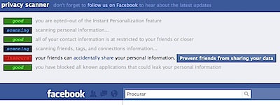 Facebook privacy scanner