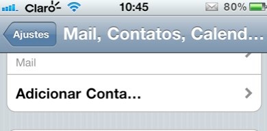 iPhone adicionar conta mail