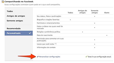 facebook privacidade configuracoes