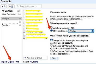 exportar contatos do gmail em grupos para o outlook