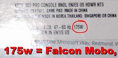 xbox 360 falcon 175w