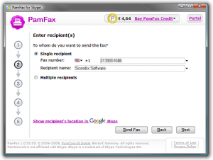 pamfax - enviar fax via skype