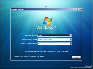 windows 7 install