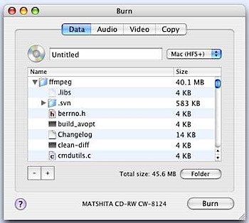 Burn mac dvd cd