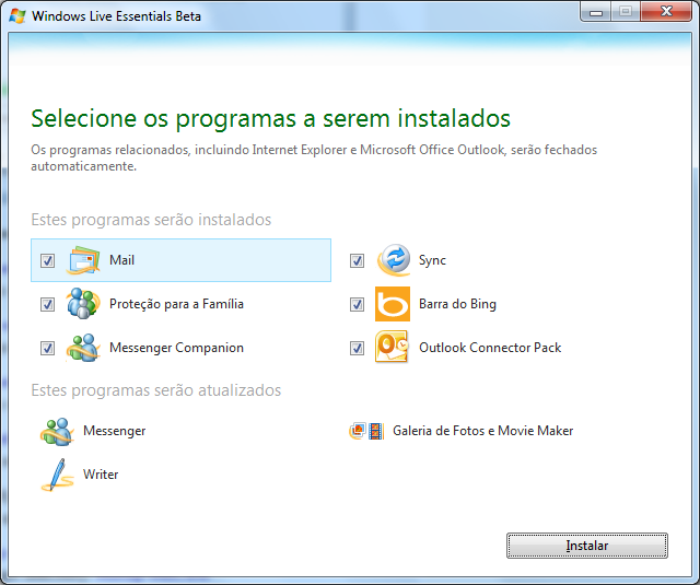 Baixar Windows Live Essentials Messenger 2011 Beta