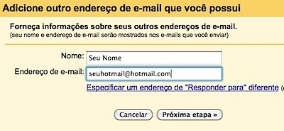 Gmail - Adicione outro endereço de e-mail
