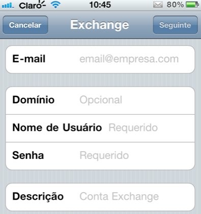 iPhone exchange options email