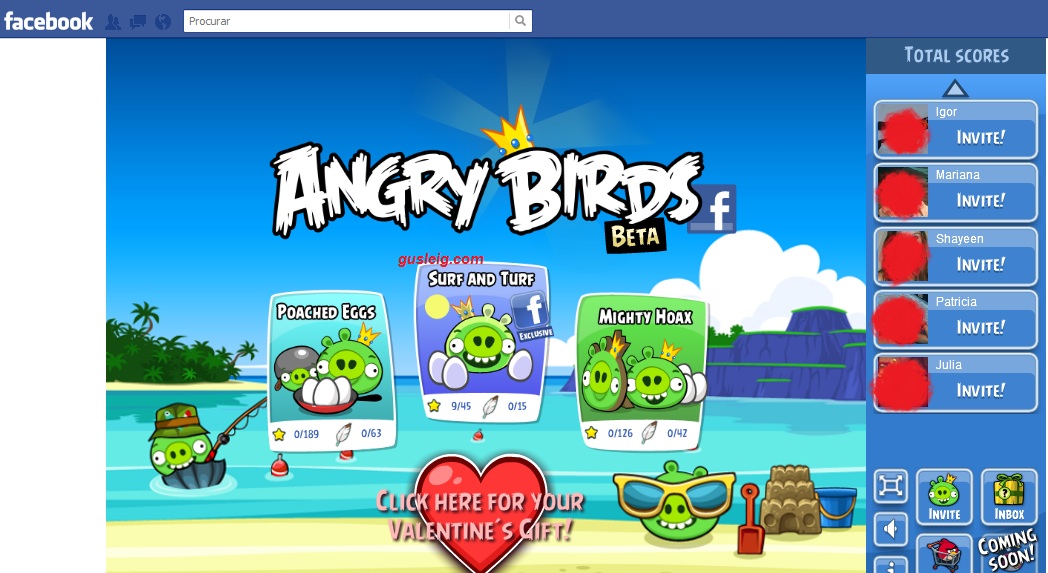 Jogue Angry Birds Gratis no Facebook
